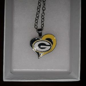 Green Bay Packers Heart Shaped Pendant Necklace
